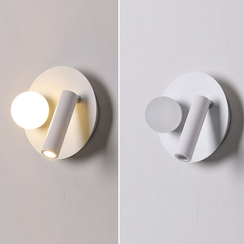 Modern LED Metal Wall Sconce Geometric Shape Wall Light with Acrylic Shade for Bedroom
