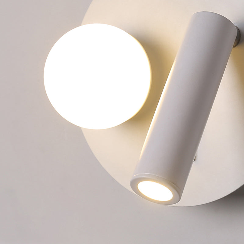 Modern LED Metal Wall Sconce Geometric Shape Wall Light with Acrylic Shade for Bedroom