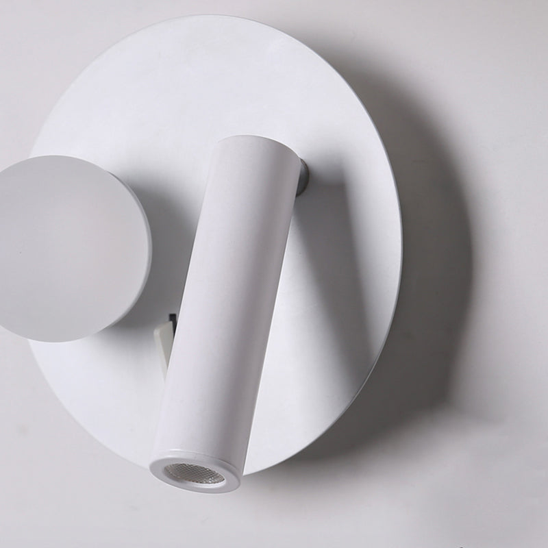 Modern LED Metal Wall Sconce Geometric Shape Wall Light with Acrylic Shade for Bedroom