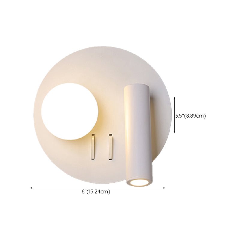 Modern LED Metal Wall Sconce Geometric Shape Wall Light with Acrylic Shade for Bedroom