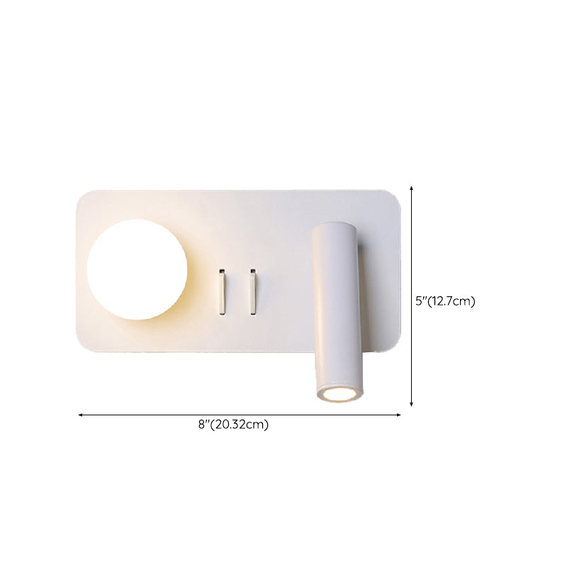Modern LED Metal Wall Sconce Geometric Shape Wall Light with Acrylic Shade for Bedroom