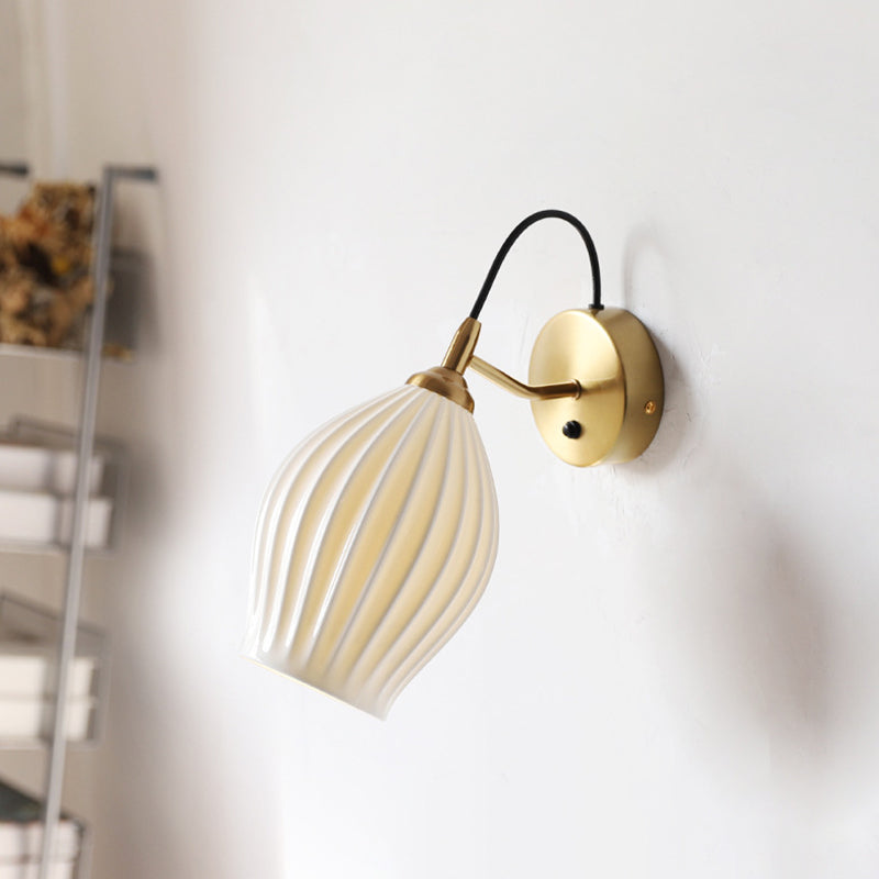 Modern Single Chrome/Golden Wall Mounted Sconce Shaded Wall Light