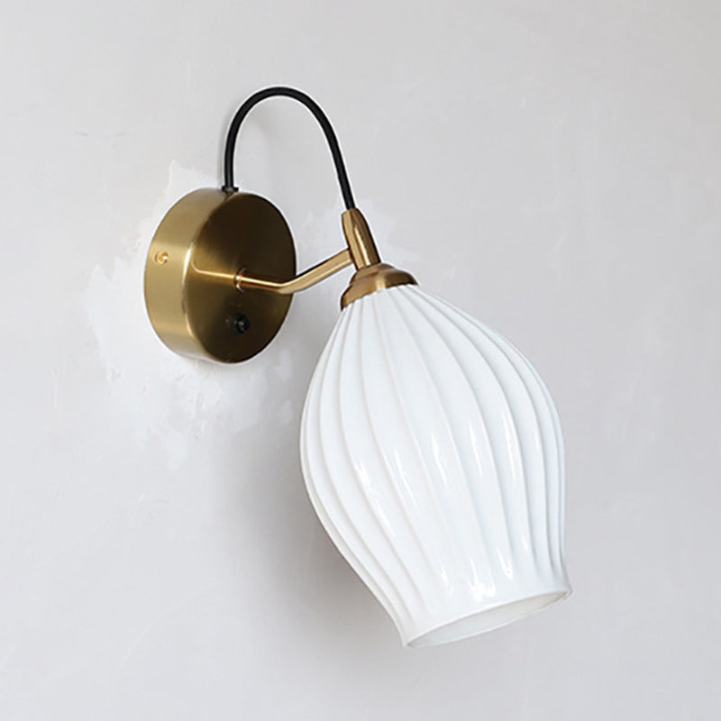 Modern Single Chrome/Golden Wall Mounted Sconce Shaded Wall Light