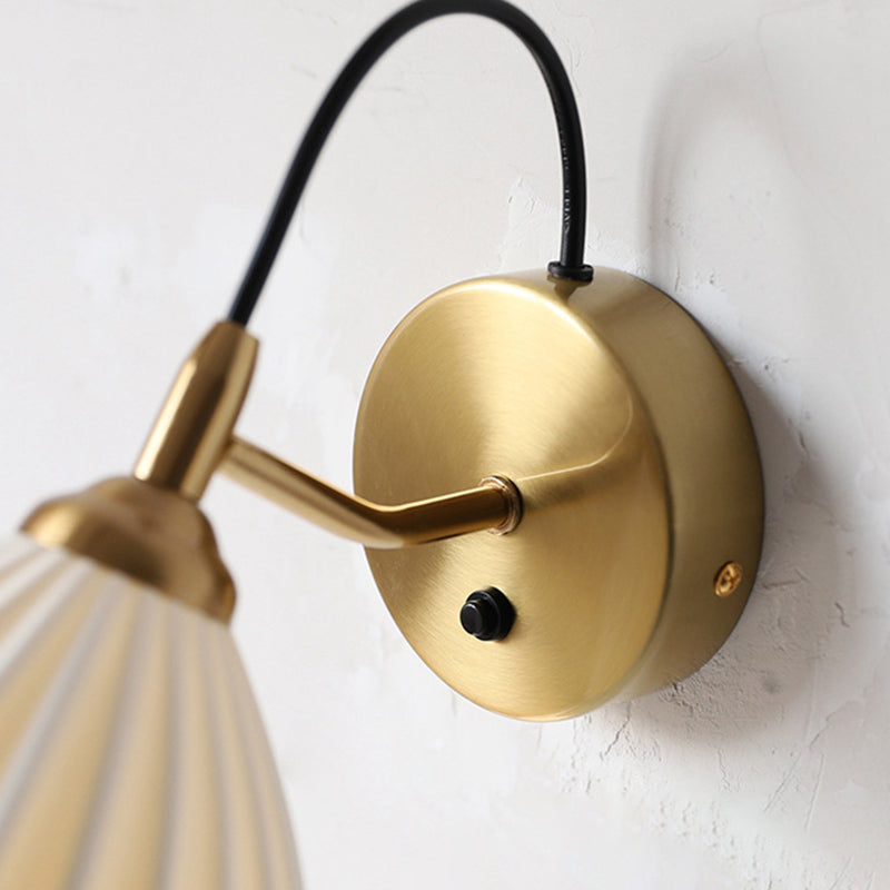 Modern Single Chrome/Golden Wall Mounted Sconce Shaded Wall Light