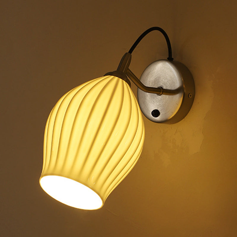 Modern Single Chrome/Golden Wall Mounted Sconce Shaded Wall Light
