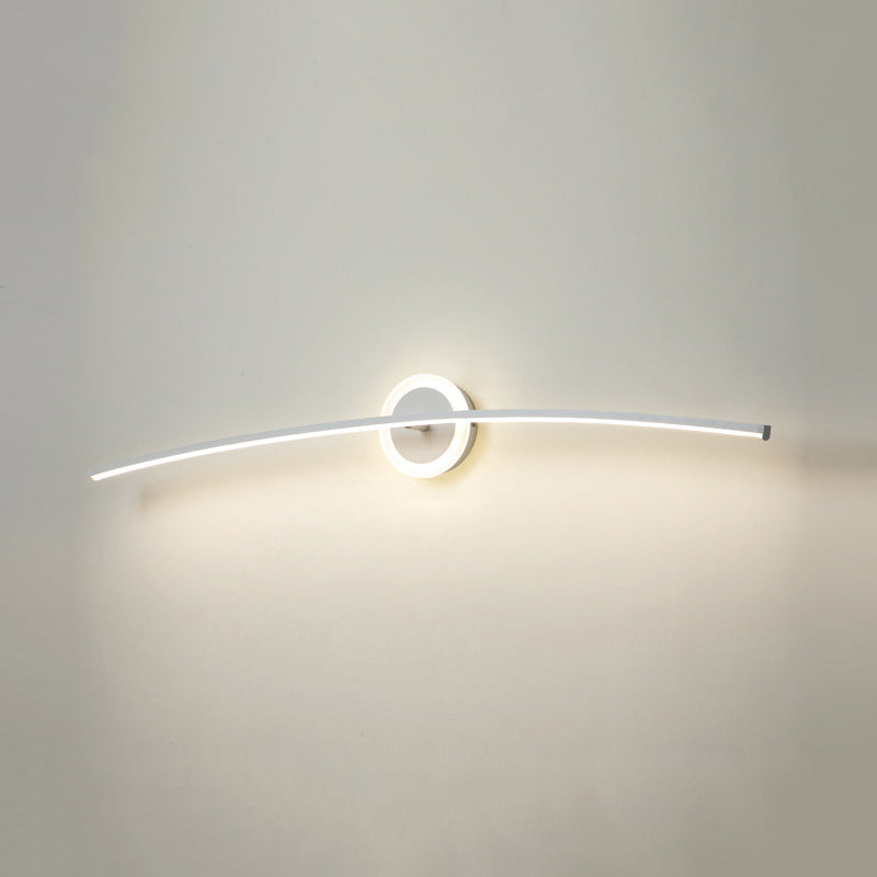 Contemporary Single Bathroom Vanity Light LED Bath Bar in White/Black Finish