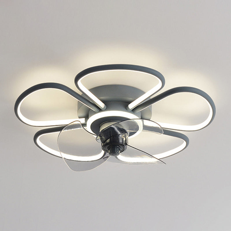 3-Blade Children Ceiling Fan Polish Finish LED Fan with Light for Home