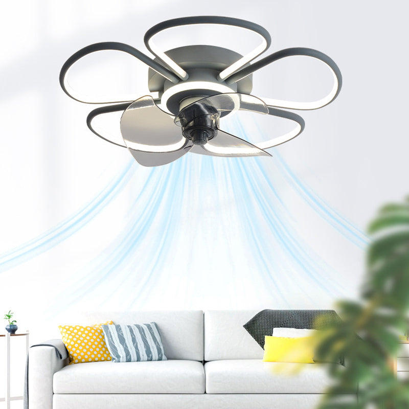 3-Blade Children Ceiling Fan Polish Finish LED Fan with Light for Home