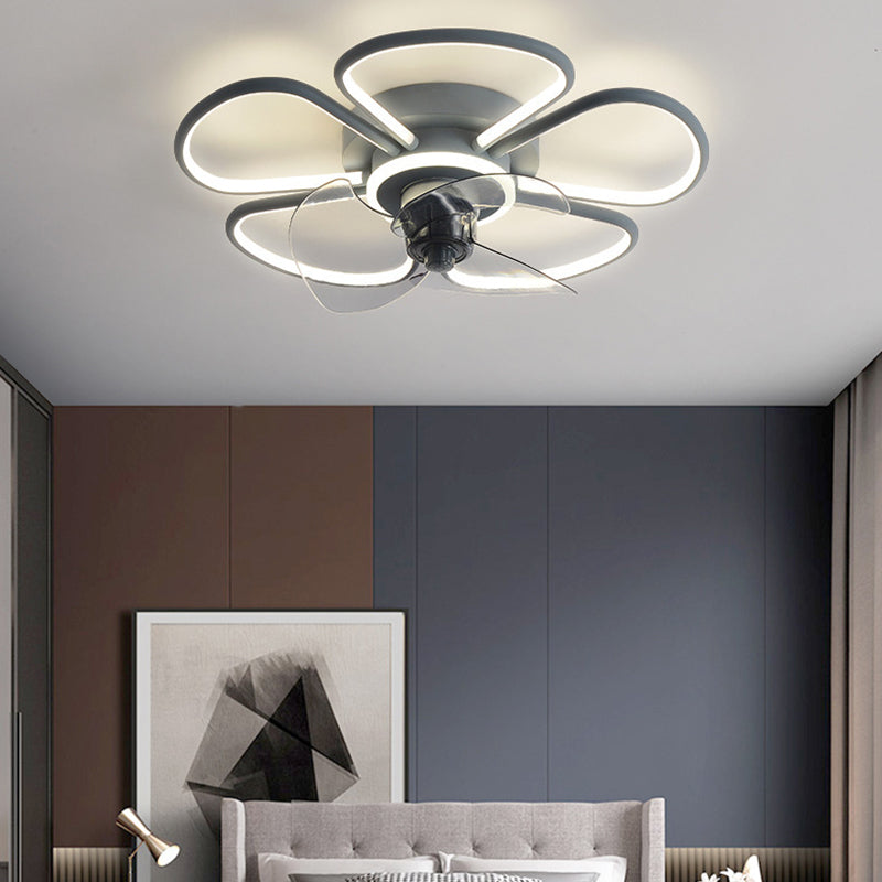 3-Blade Children Ceiling Fan Polish Finish LED Fan with Light for Home