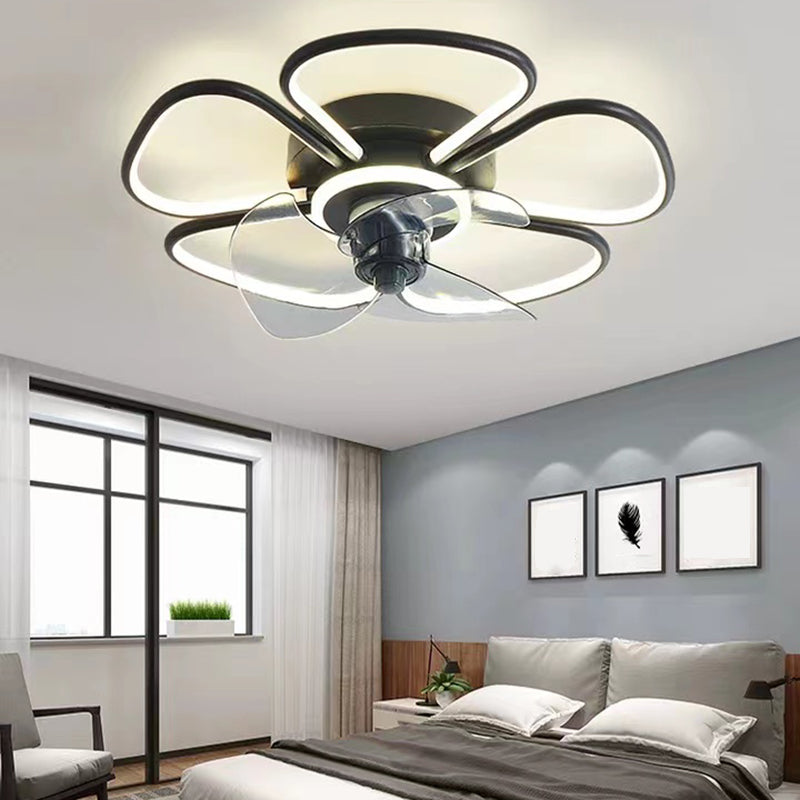3-Blade Children Ceiling Fan Polish Finish LED Fan with Light for Home