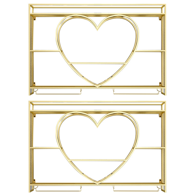 Metal Wine Holder Rack Wall Mounted Wine Shelf with Storage Shelves