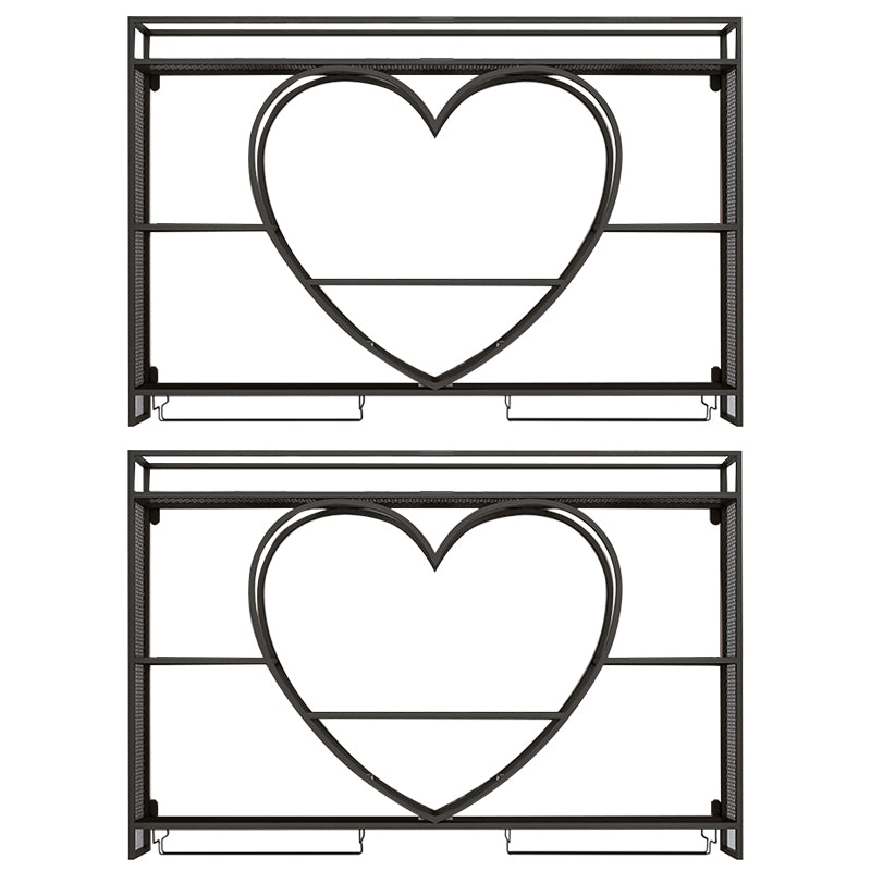 Metal Wine Holder Rack Wall Mounted Wine Shelf with Storage Shelves