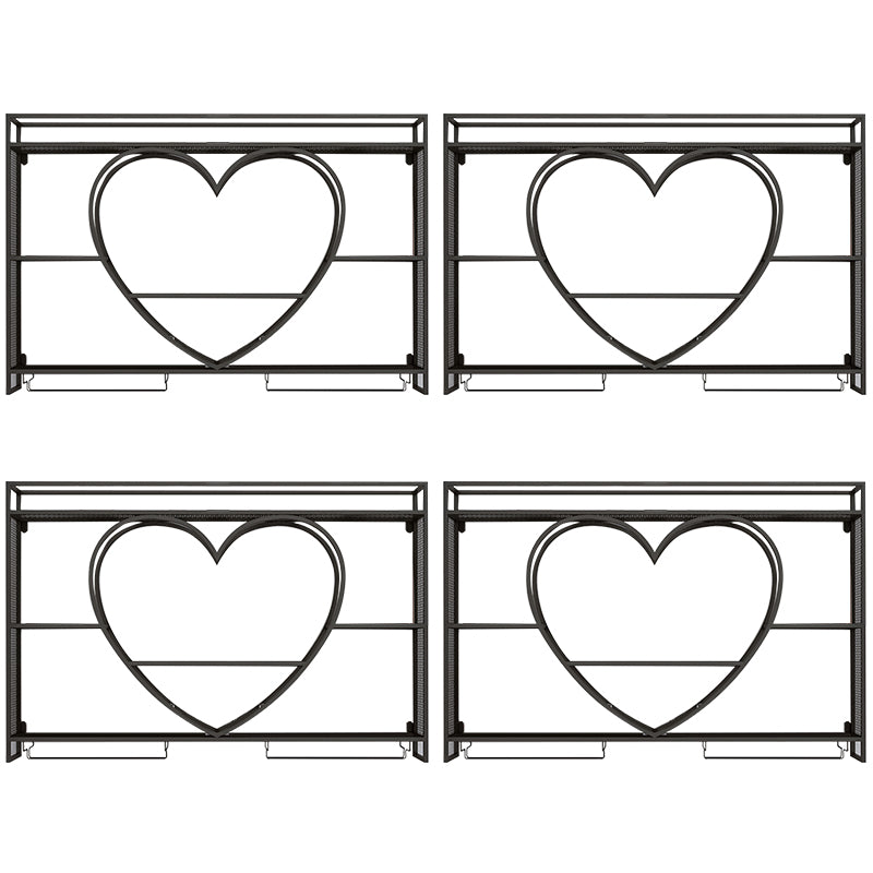 Metal Wine Holder Rack Wall Mounted Wine Shelf with Storage Shelves