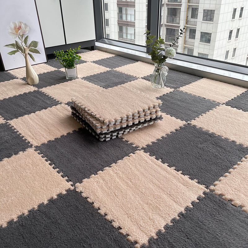 Dark Color Level Loop Carpet Tile Non-Skid Interlocking Bedroom Carpet Tiles