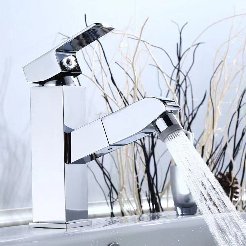 Contemporary Vessel Faucet Pull-out Faucet with One Lever Handle