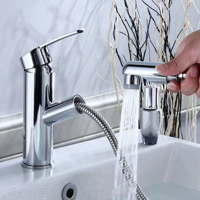 Contemporary Vessel Faucet Pull-out Faucet with One Lever Handle