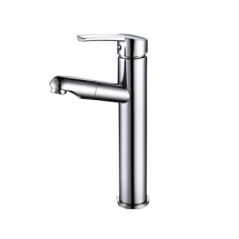 Contemporary Vessel Faucet Pull-out Faucet with One Lever Handle