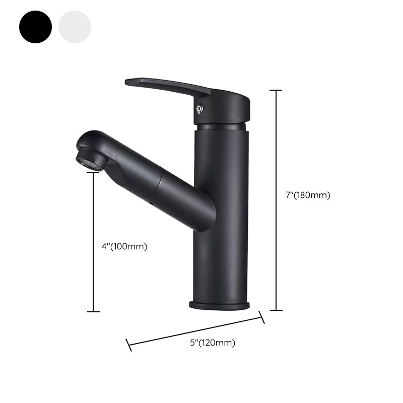 Contemporary Vessel Faucet Pull-out Faucet with One Lever Handle
