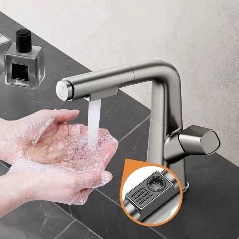 Pull-out 1 Hole Bathroom Faucet with Water Hose Vessel Faucet