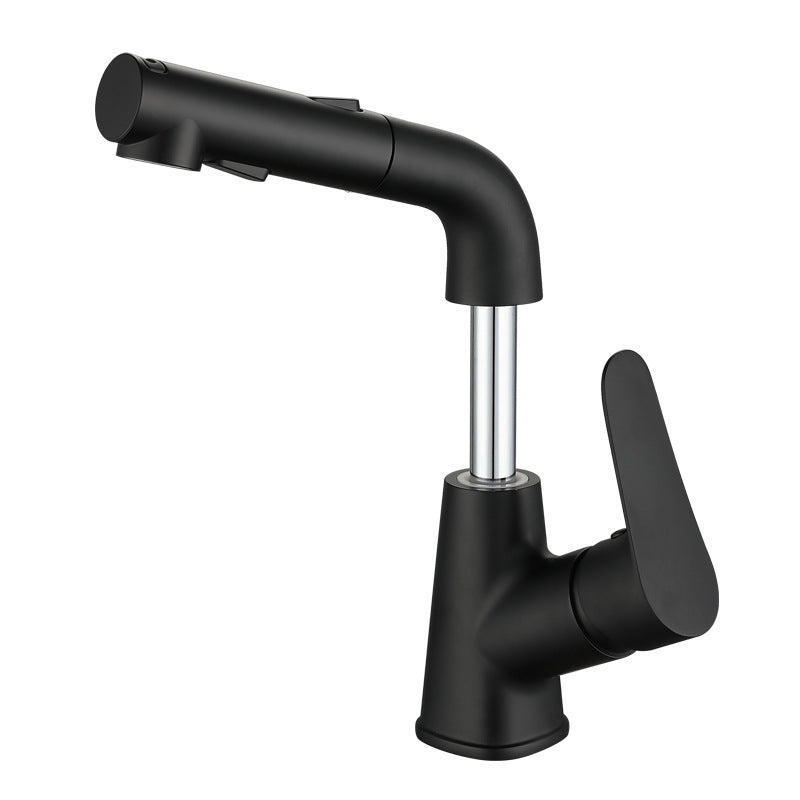 Contemporary Vessel Faucet Copper Single Handle Low Arc Retractable Vessel Faucet
