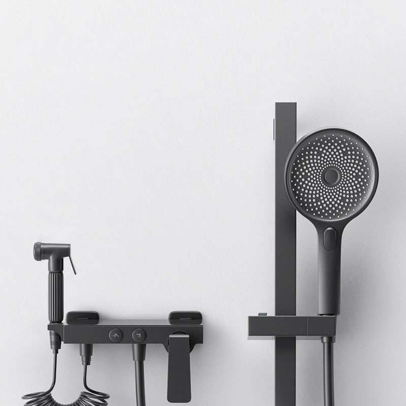 Shower System Massage Jet Round Handheld Shower Head Wall Mounted Shower Trim