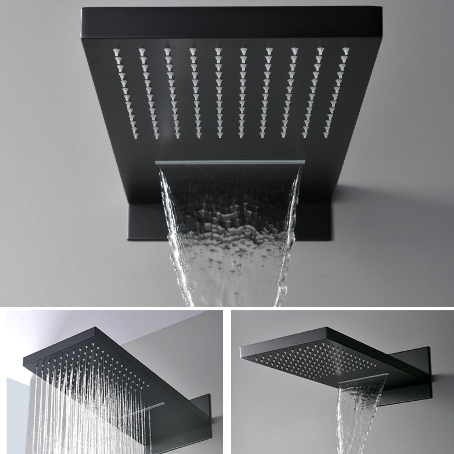 Modern Shower Head Combo Brass Slide Bar Included Wall Mounted Shower System