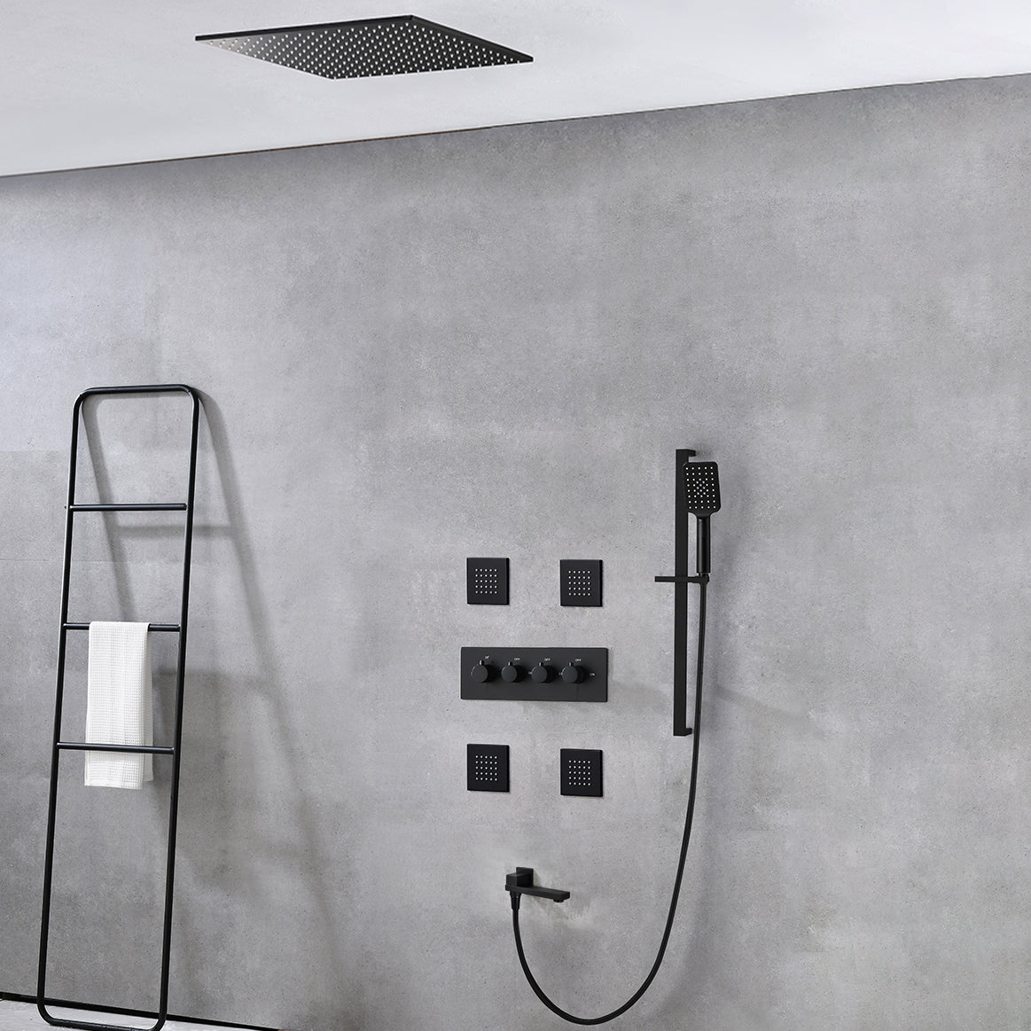 Modern Shower Trim Brass Slide Bar Included Adjustable Shower Head Shower Combo