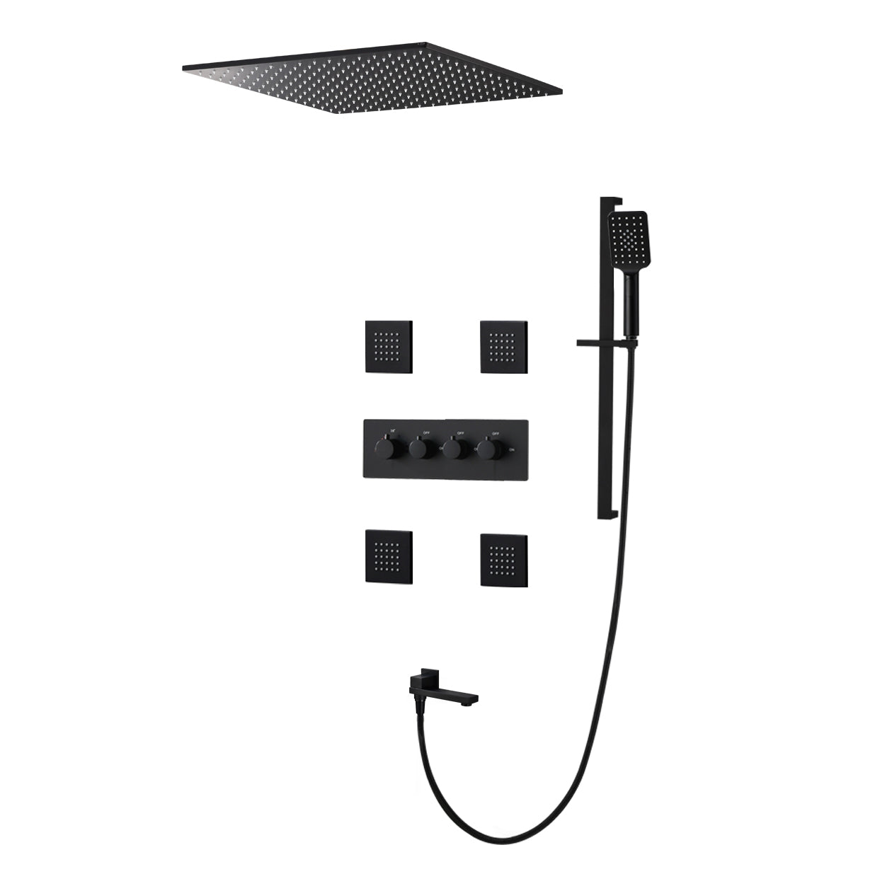 Modern Shower Trim Brass Slide Bar Included Adjustable Shower Head Shower Combo