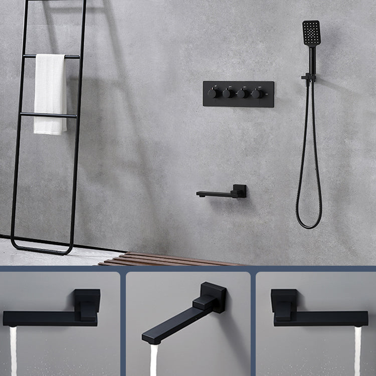 Modern Shower Trim Brass Slide Bar Included Adjustable Shower Head Shower Combo