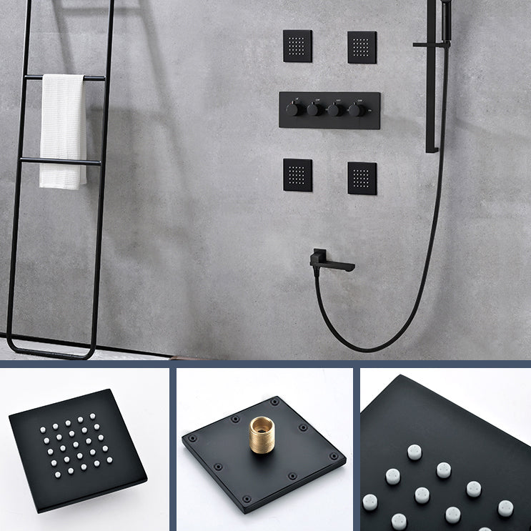 Modern Shower Trim Brass Slide Bar Included Adjustable Shower Head Shower Combo