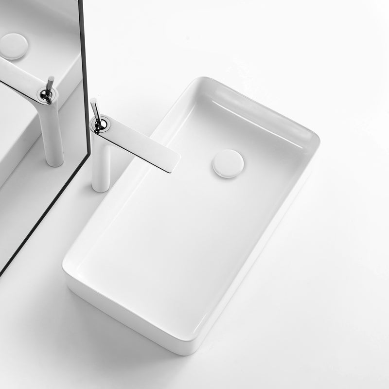 Modern Bathroom Sink Specialty Porcelain Shut-Off Valve Included Vessel Lavatory Sink