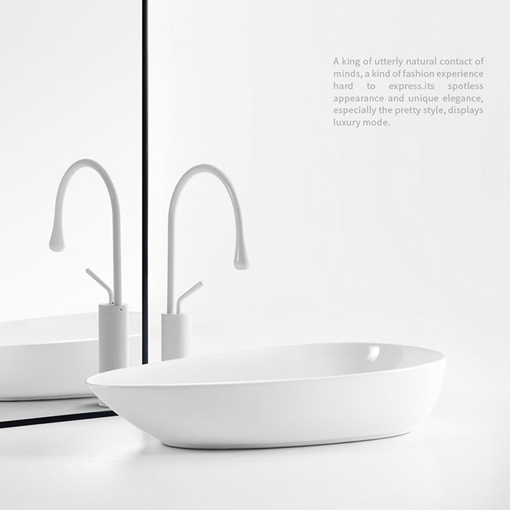 Modern Bathroom Sink Specialty Porcelain Shut-Off Valve Included Vessel Lavatory Sink