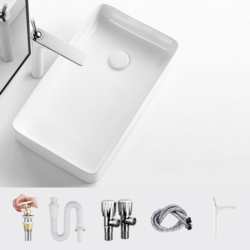 Modern Bathroom Sink Specialty Porcelain Shut-Off Valve Included Vessel Lavatory Sink