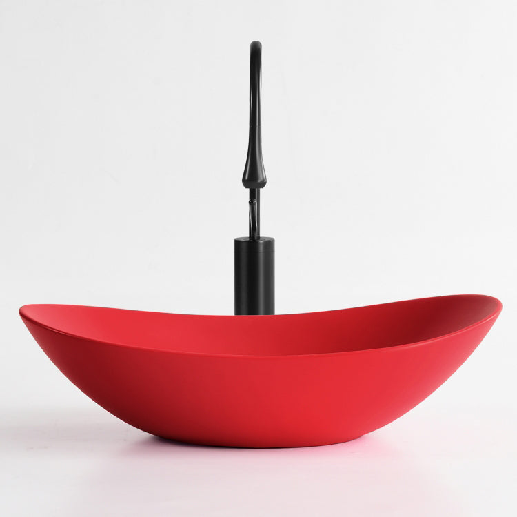 Modern Vessel Bathroom Sink Oval Porcelain with Pop-Up Drain Vessel Lavatory Sink