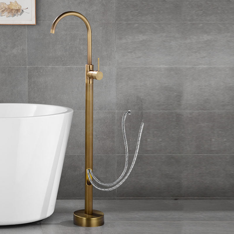 Contemporary Style Freestanding Faucet Copper Floor Mounted Freestanding Faucet
