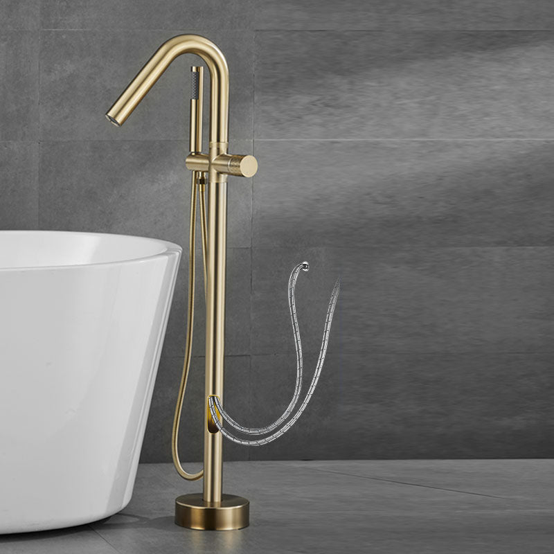 Contemporary Style Freestanding Faucet Copper Floor Mounted Freestanding Faucet