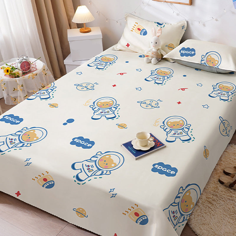 Breathable Non-Pilling Bed Sheet Polyester Fade Resistant Fitted Sheet