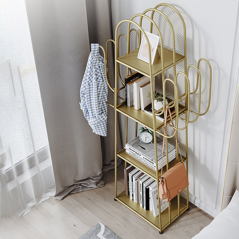 Scandinavian Antique Finish Shelf Bookcase Metal Etagere Bookshelf with Shelves