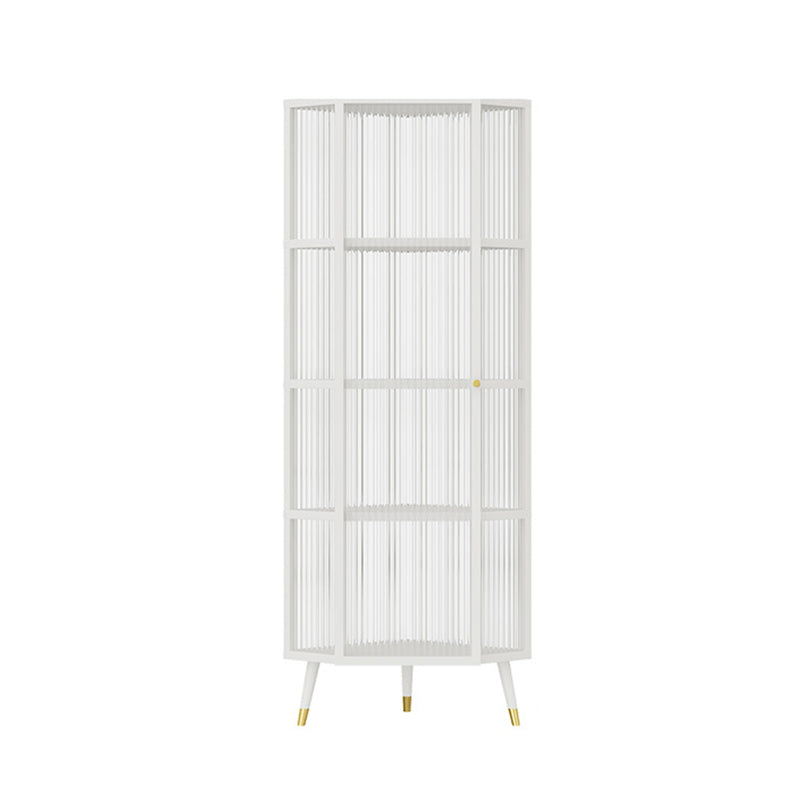 Contemporary Metal Curio Cabinet Corner Unit Hutch Cabinet for Living Room