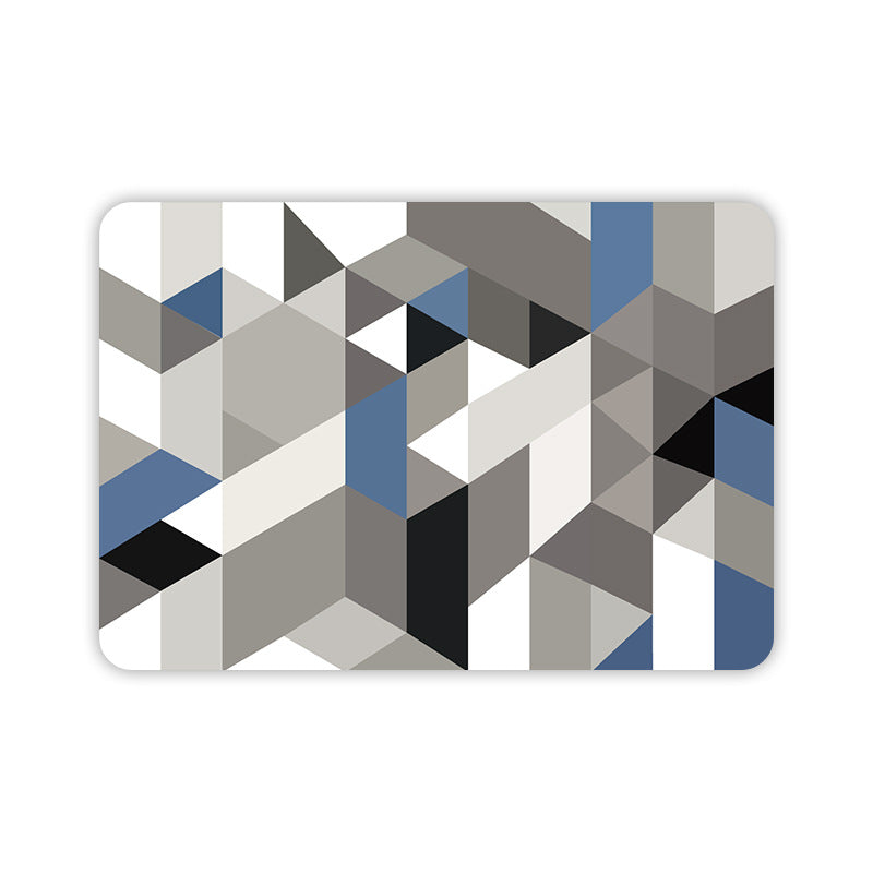 Modern Grey Area Carpet Polyester Geometric Patterns Carpet Washable Carpet for Home Decor