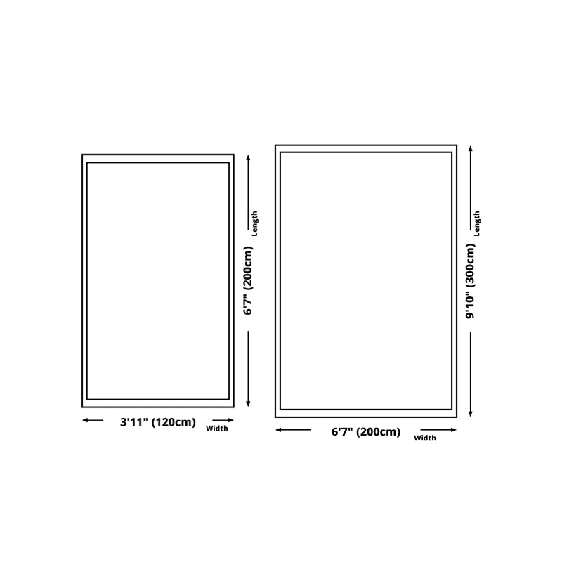 Dark Green Nordic Rug Polyester Contrast Color Rug Washable Rug for Home Decor