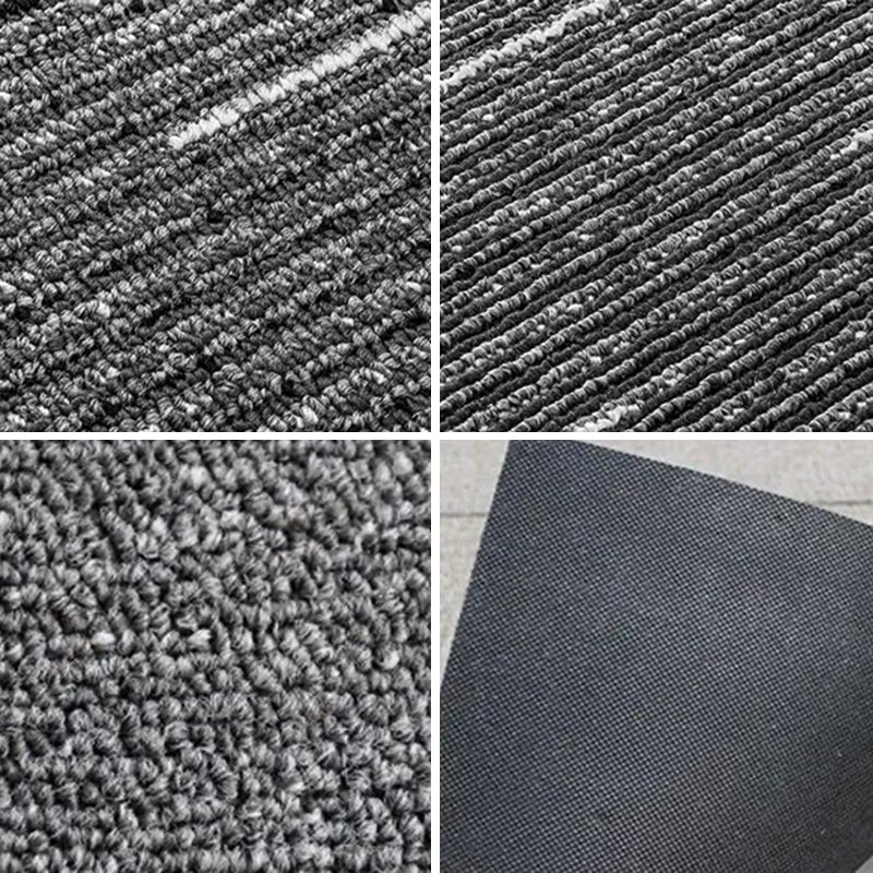 Modern Level Loop Carpet Tiles Stripe Print Interlocking Carpet Floor Tile