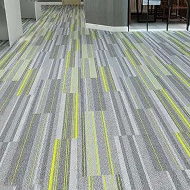 Modern Level Loop Carpet Tiles Stripe Print Interlocking Carpet Floor Tile