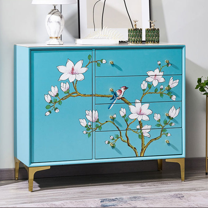 Glam Combo Dresser Horizontal Stone Storage Chest Dresser for Bedroom