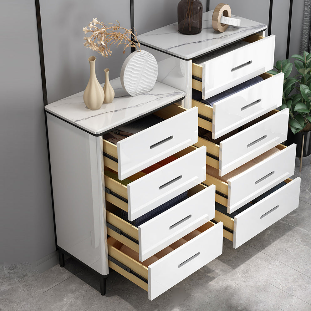 Contemporary Stone Storage Chest Bedroom White Chest with Black Legs