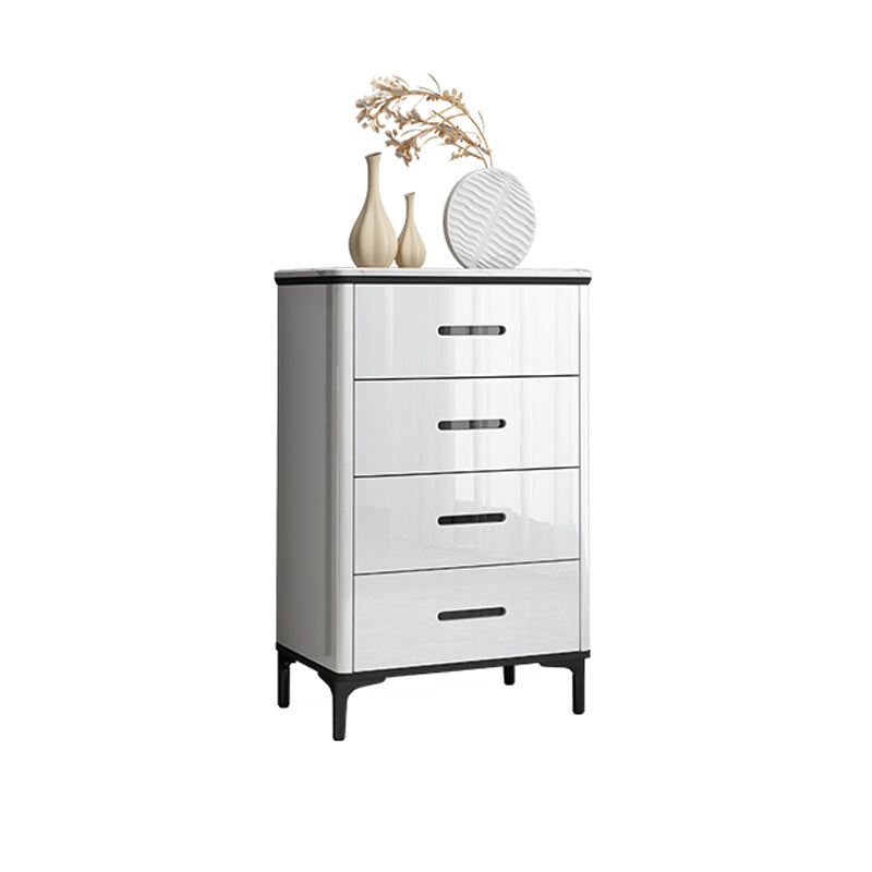 Contemporary Stone Storage Chest Bedroom White Chest with Black Legs