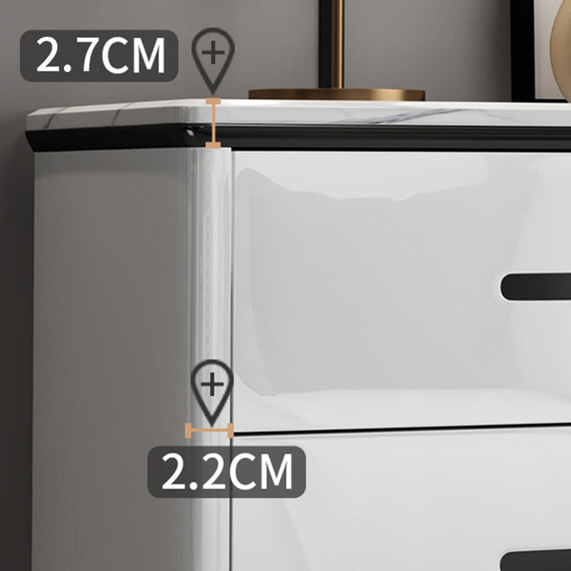 Contemporary Stone Storage Chest Bedroom White Chest with Black Legs