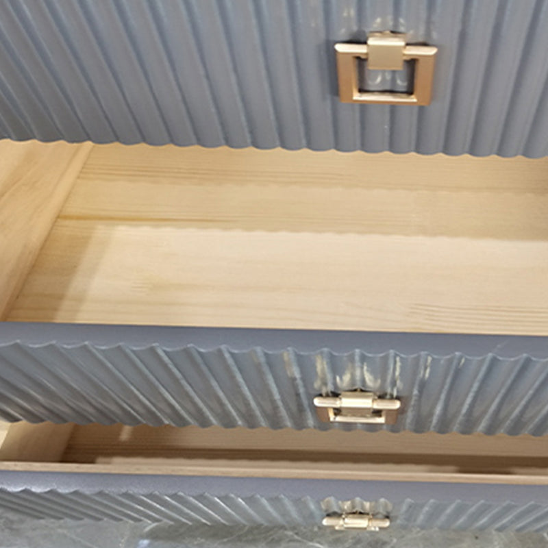 Glam Vertical Stone Storage Chest Bedroom Chest with 3 Drawers