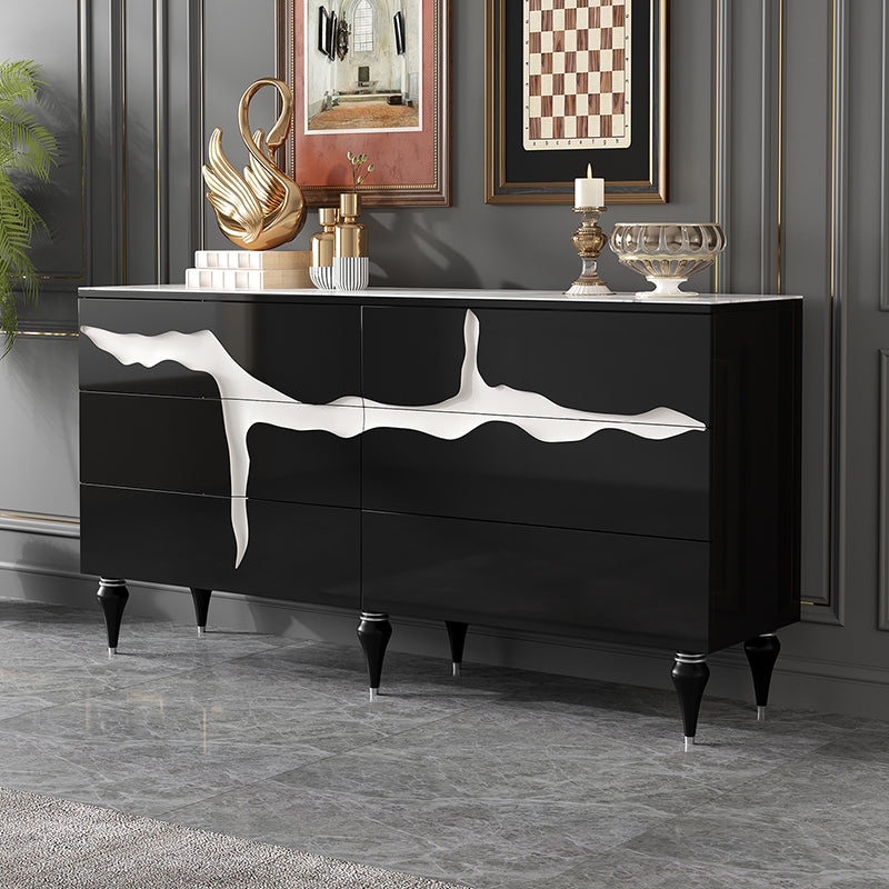 13.65-inch Width Modern Storage Chest Dresser Stone Storage Chest with 6 Drawers