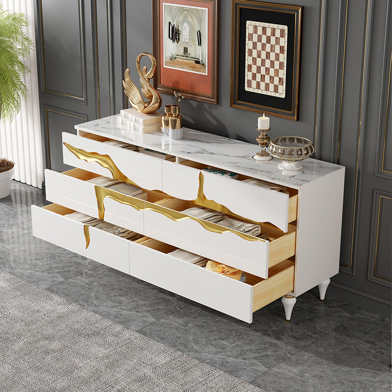 13.65-inch Width Modern Storage Chest Dresser Stone Storage Chest with 6 Drawers